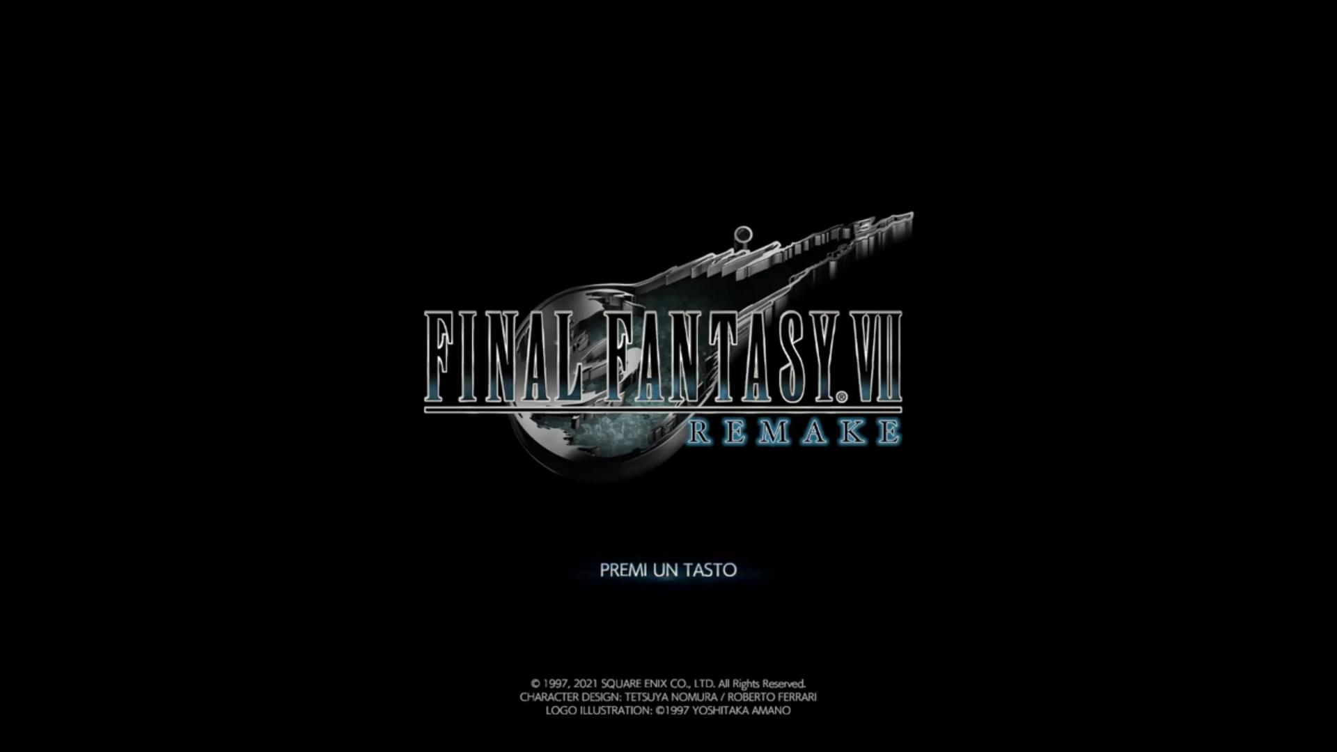 Final Fantasy VII Remake title screen for Playstation 4
