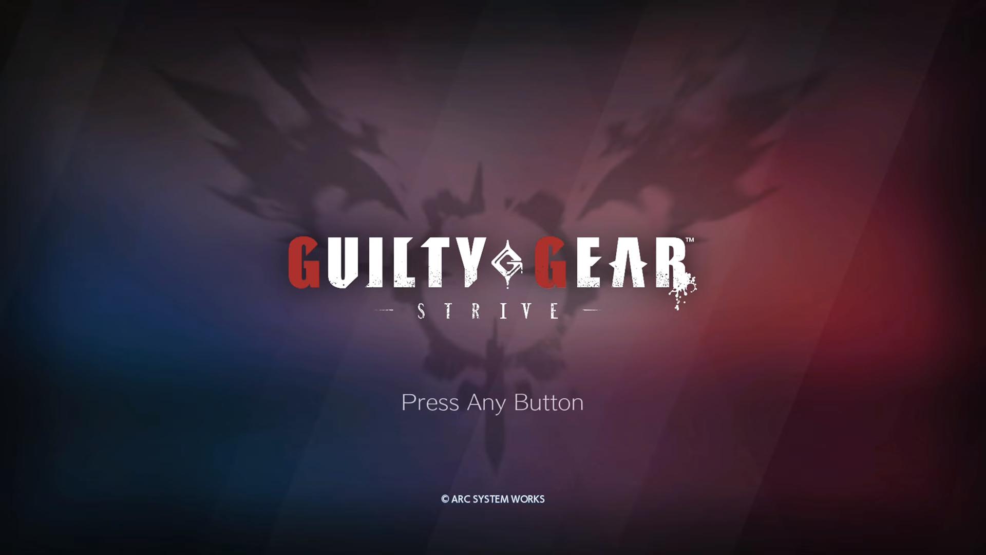 Guilty Gear Strive title screen for Playstation 4