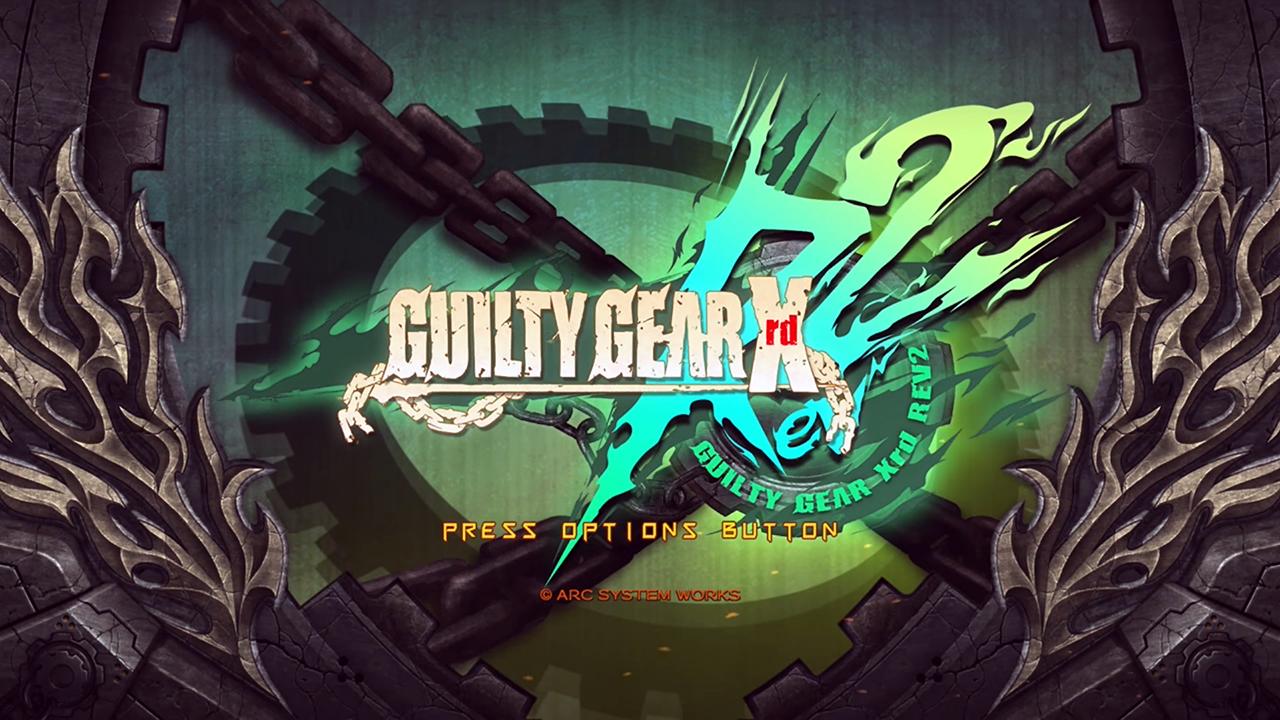 Guilty Gear Xrd Rev 2 title screen for Playstation 4