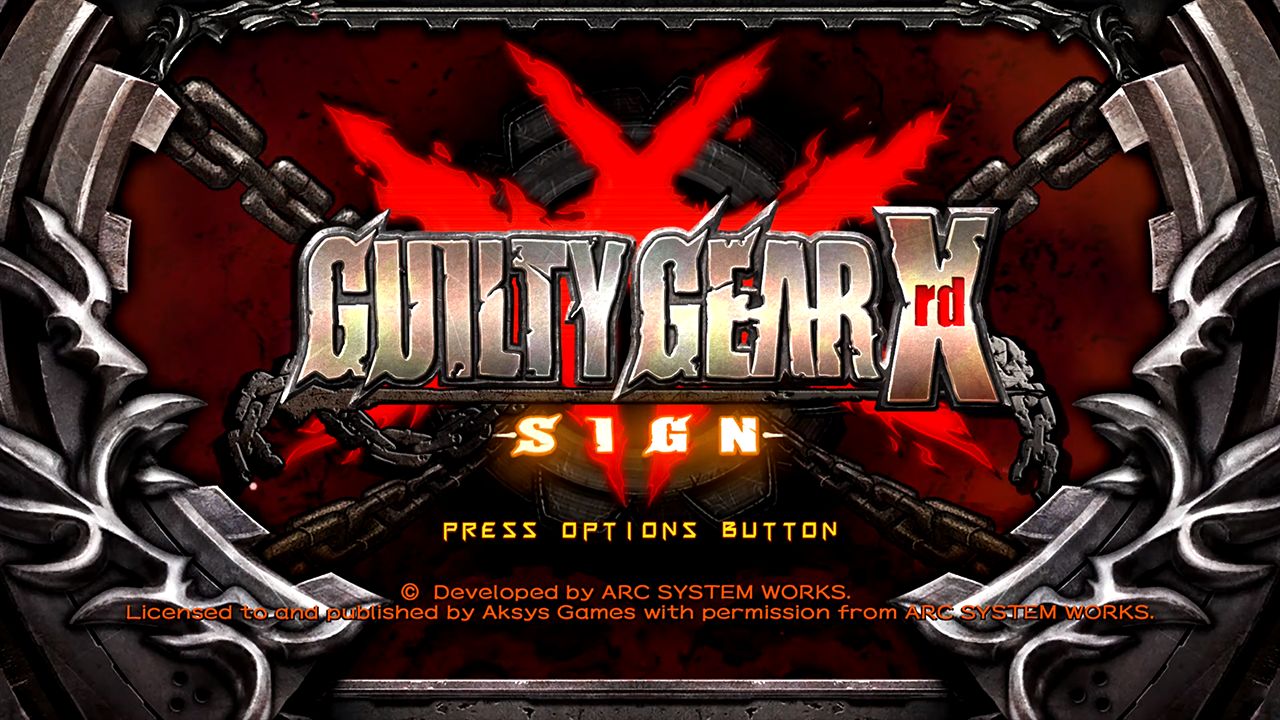 Guilty Gear Xrd Sign title screen for Playstation 4