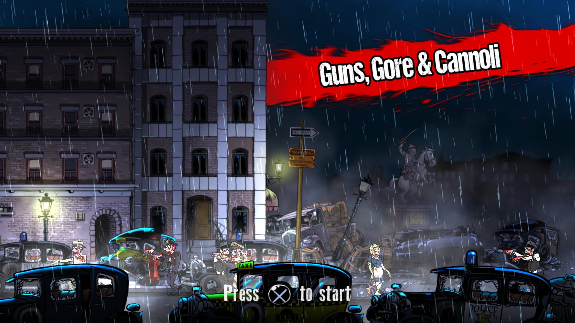 Guns, Gore & Cannoli title screen for Playstation 4