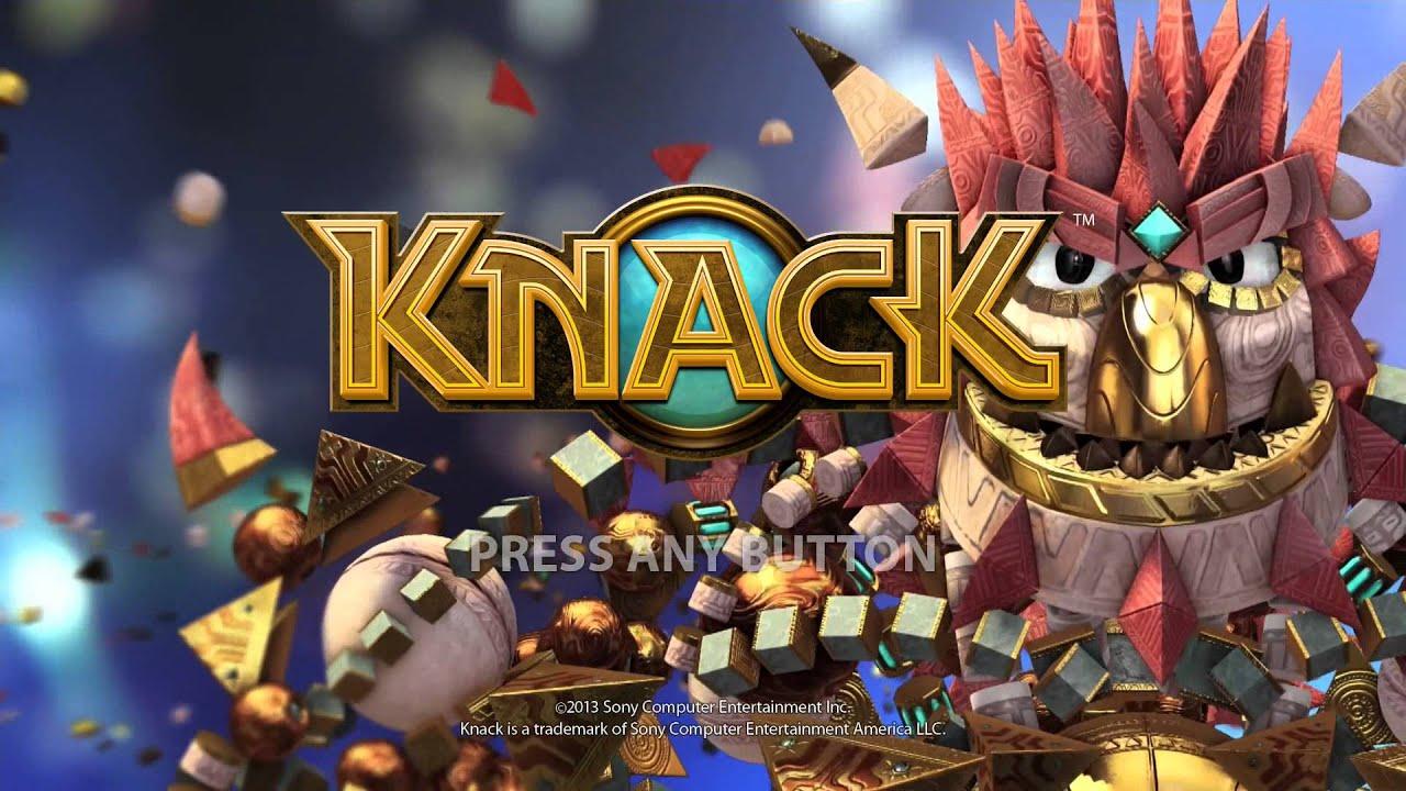 Knack title screen for Playstation 4