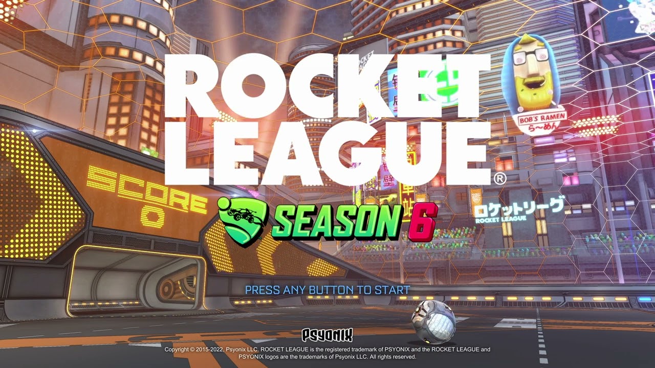 Rocket League title screen for Playstation 4