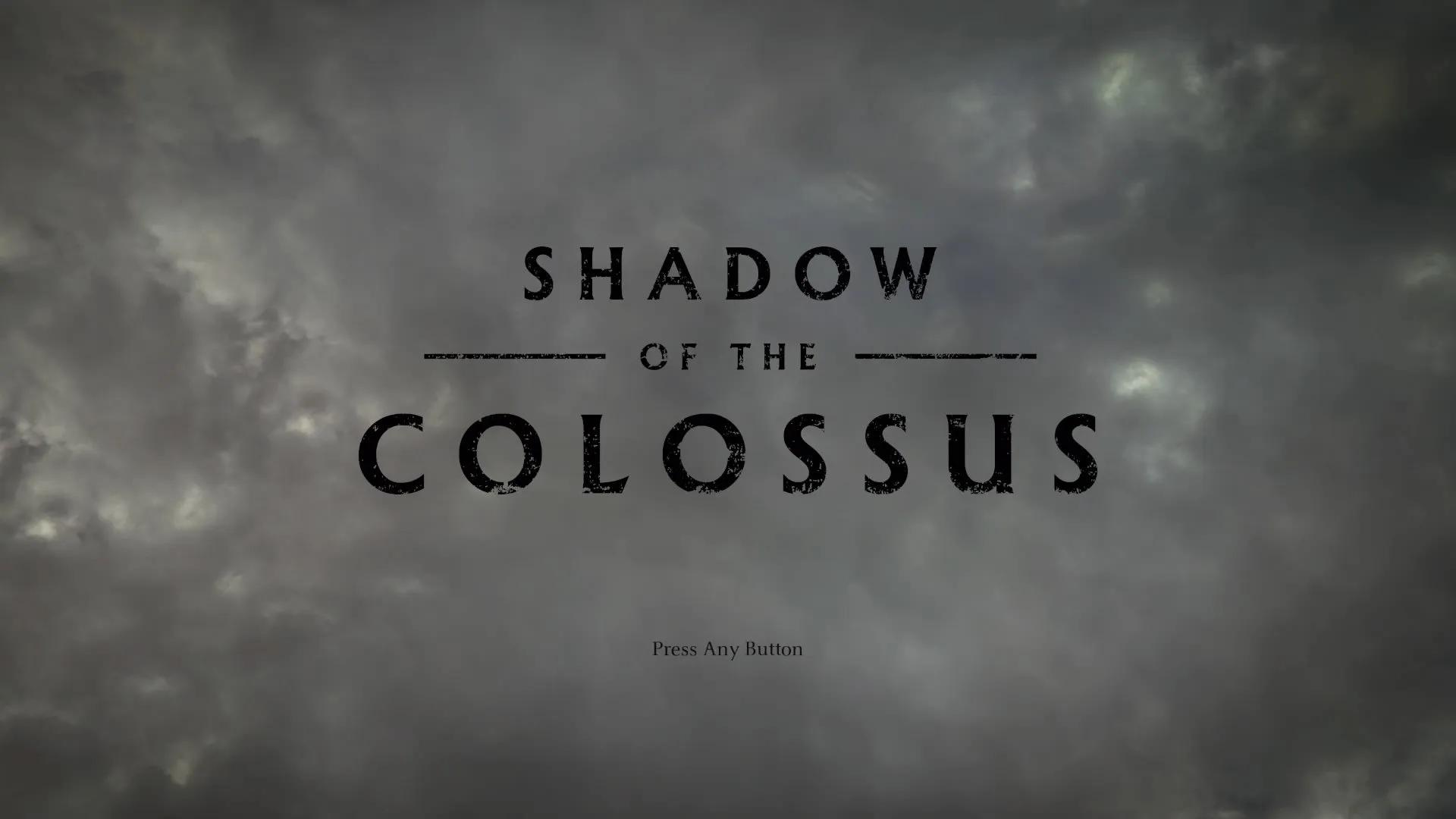 Shadow of the Colossus title screen for Playstation 4