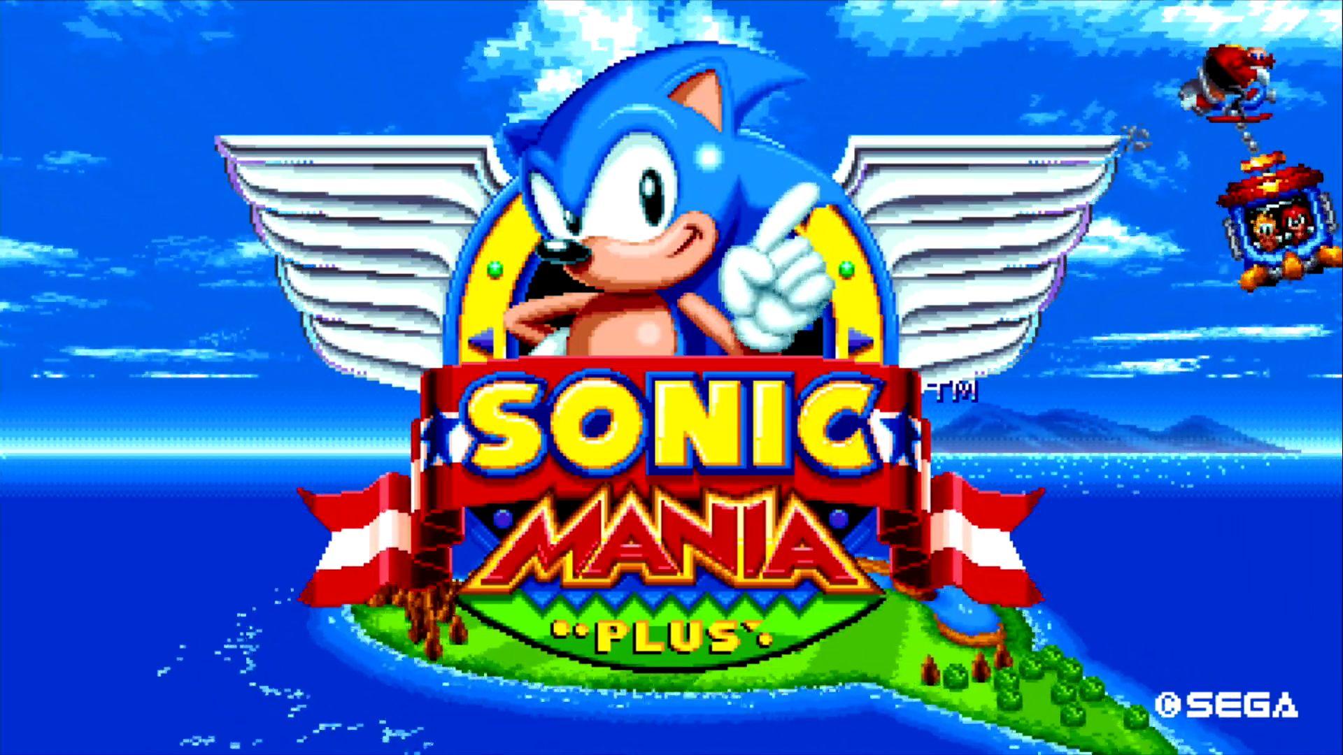 Sonic Mania Plus title screen for Playstation 4