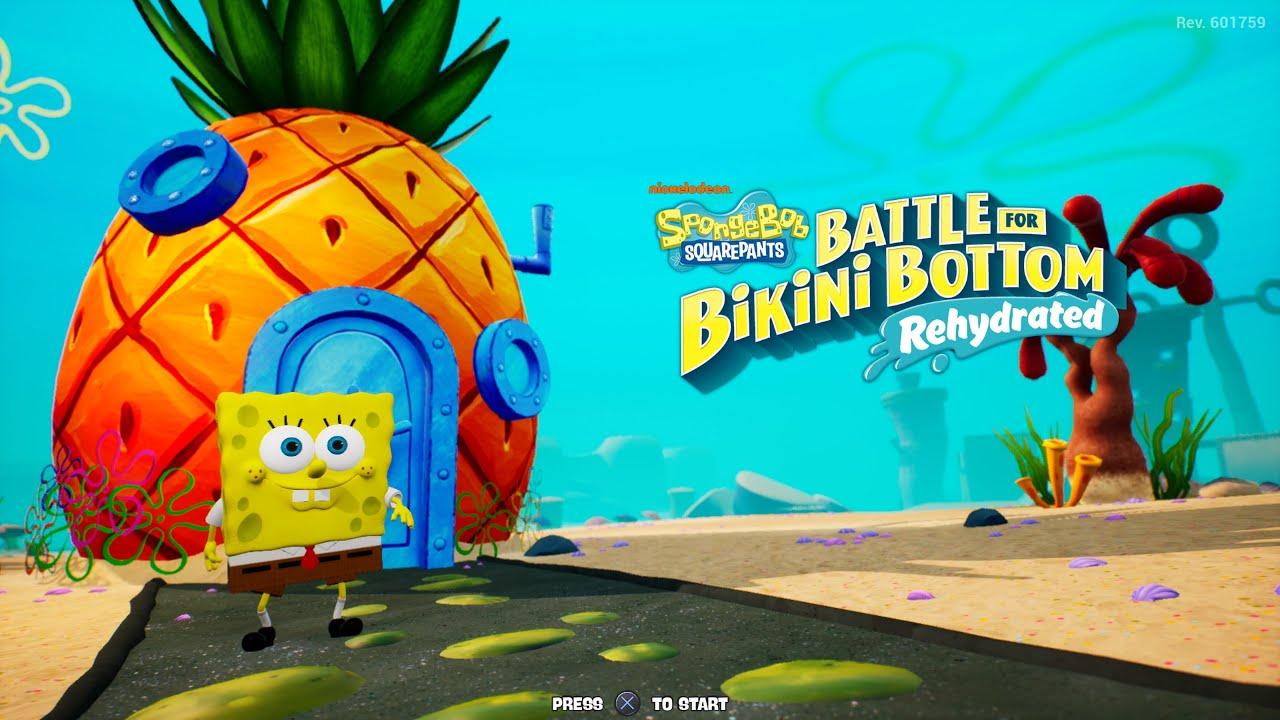 SpongeBob SquarePants Battle For Bikini Bottom Rehydrated title screen for Playstation 4