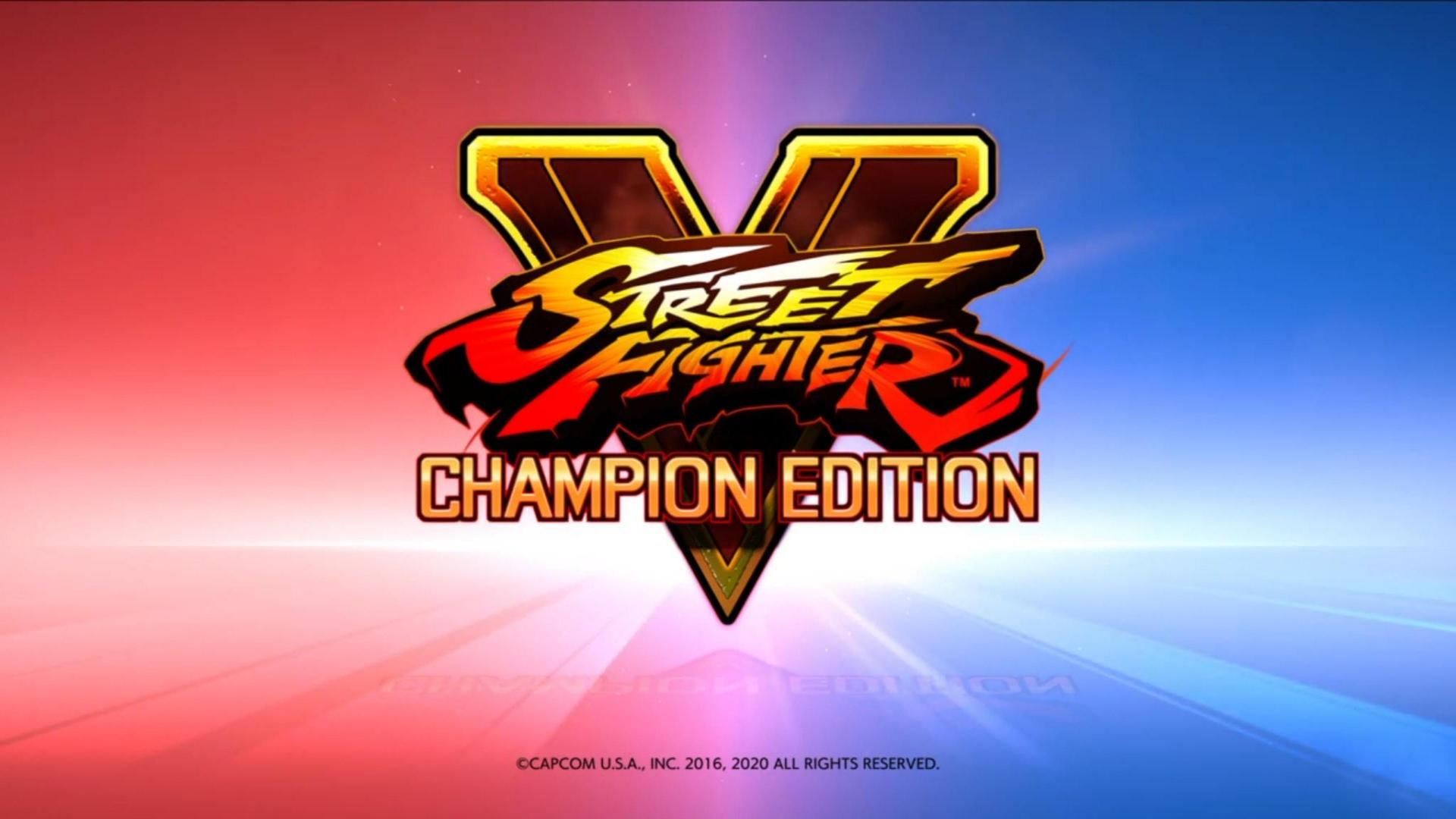 Street Fighter V title screen for Playstation 4