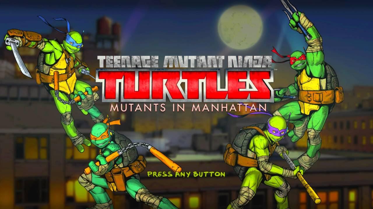 Teenage Mutant Ninja Turtles Mutants in Manhattan title screen for Playstation 4