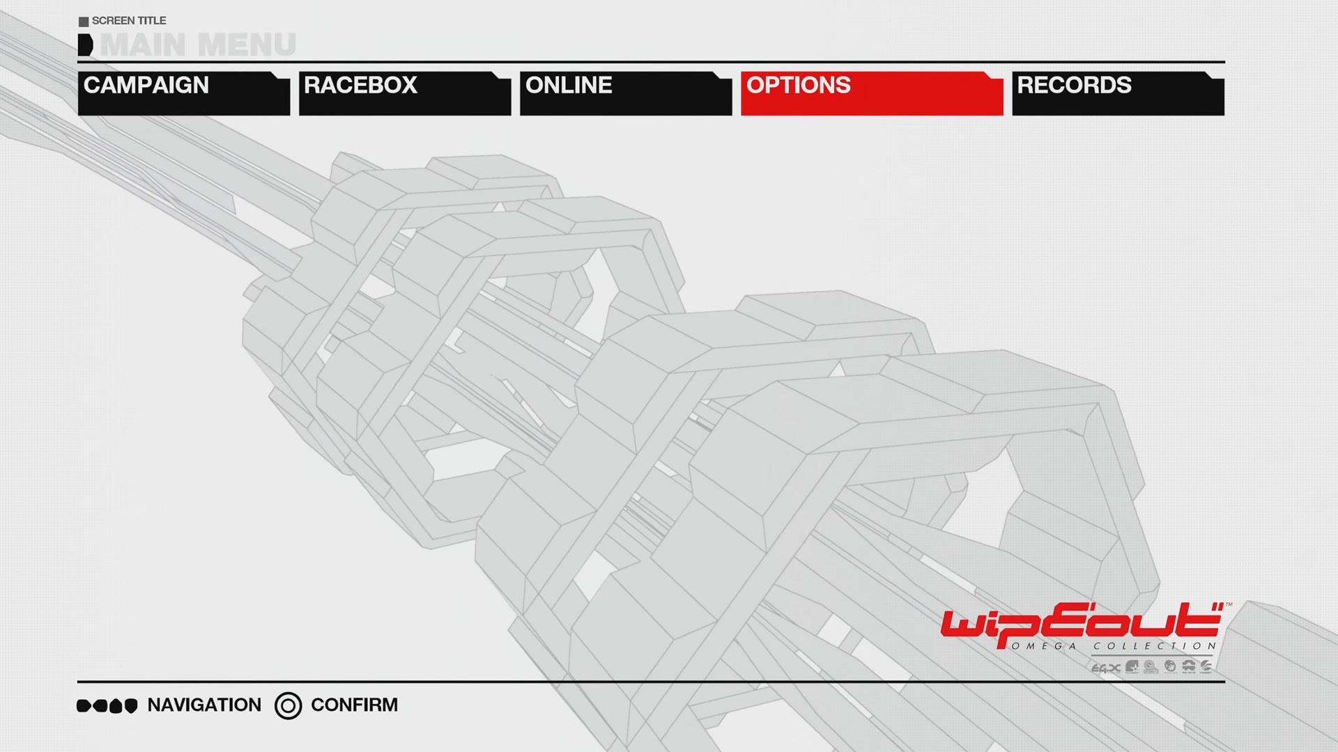 Wipeout Omega Collection title screen for Playstation 4