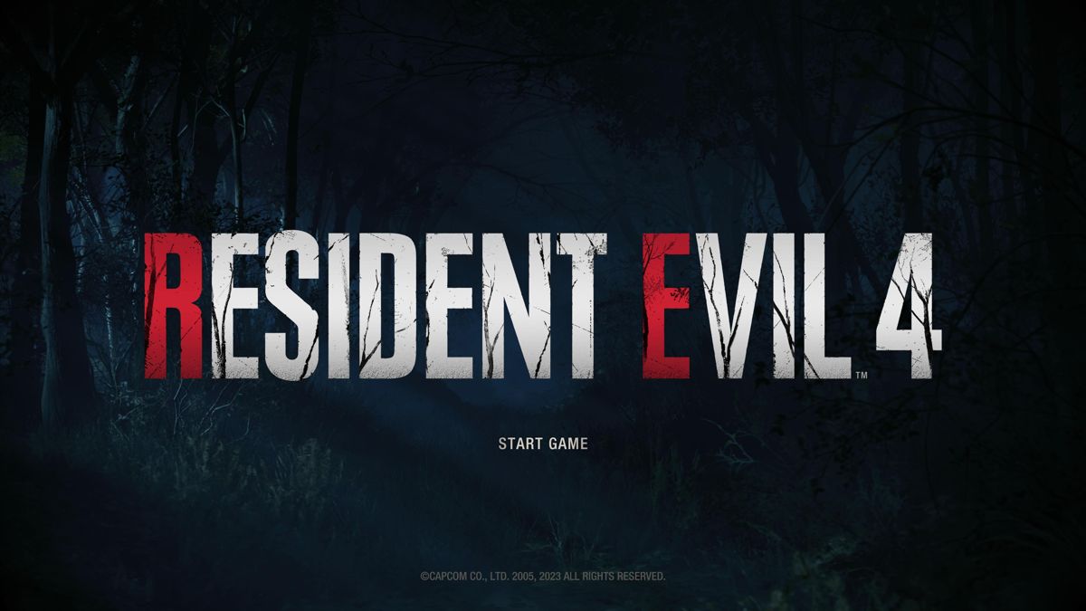 Biohazard RE:4 title screen for Playstation 5