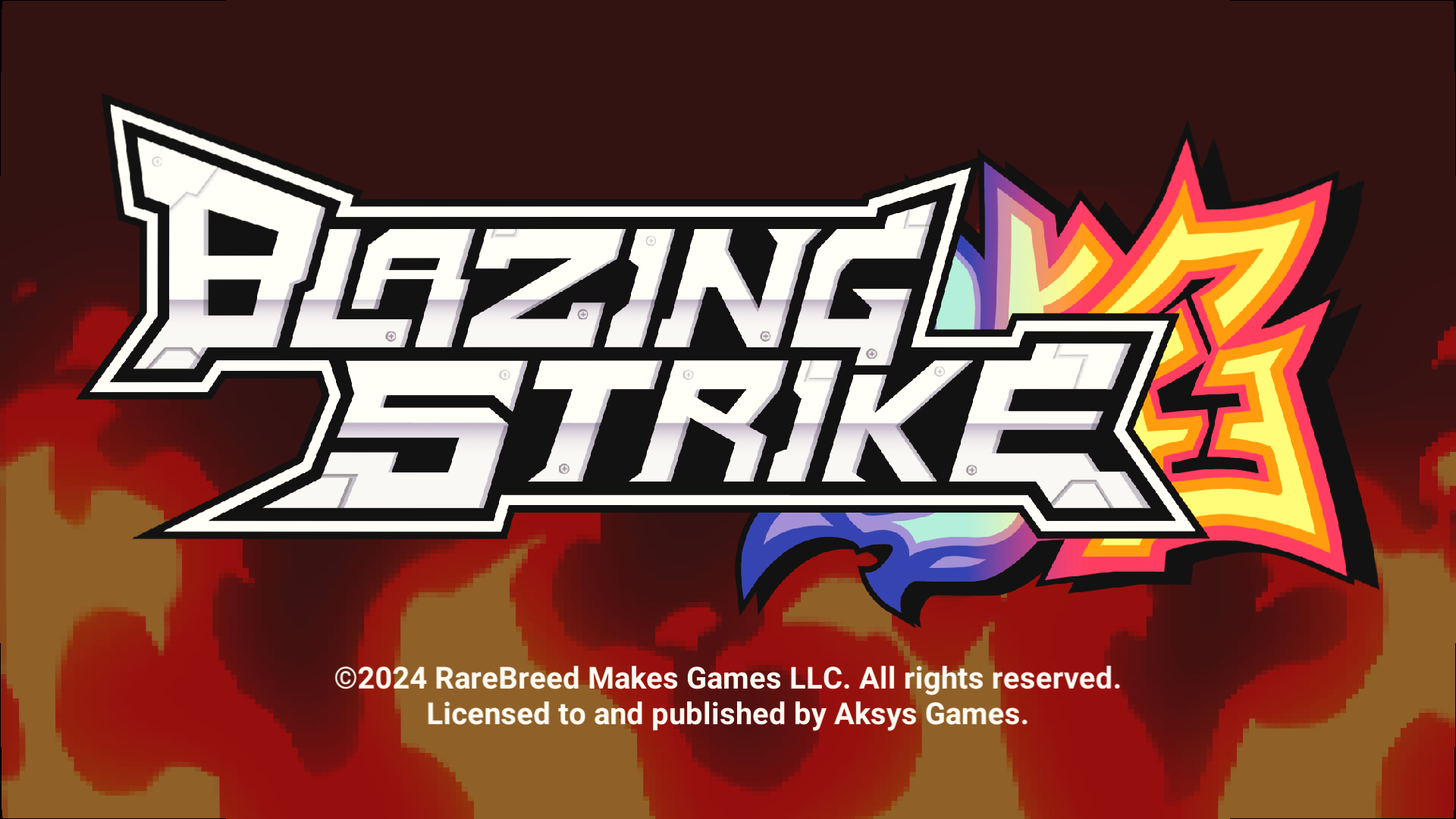 Blazing Strike title screen for Playstation 5