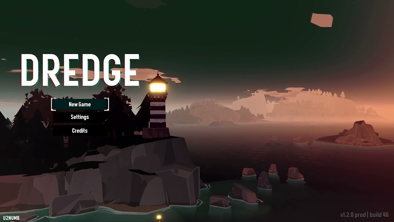 Dredge title screen for Playstation 5