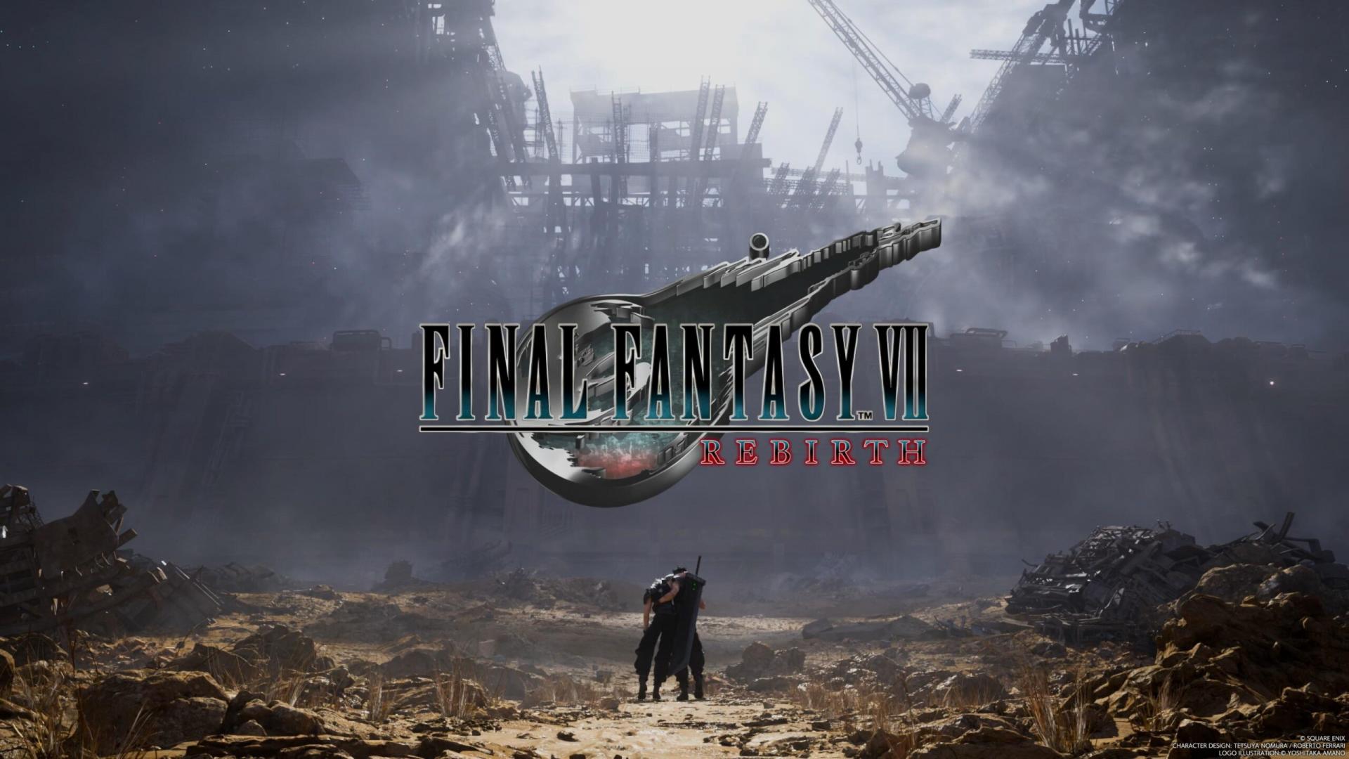 Final Fantasy VII Rebirth title screen for Playstation 5