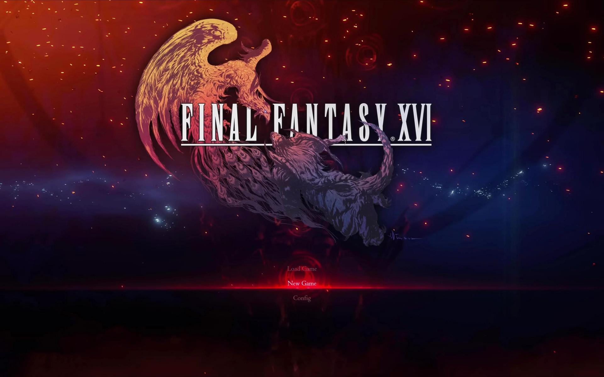 Final Fantasy XVI title screen for Playstation 5