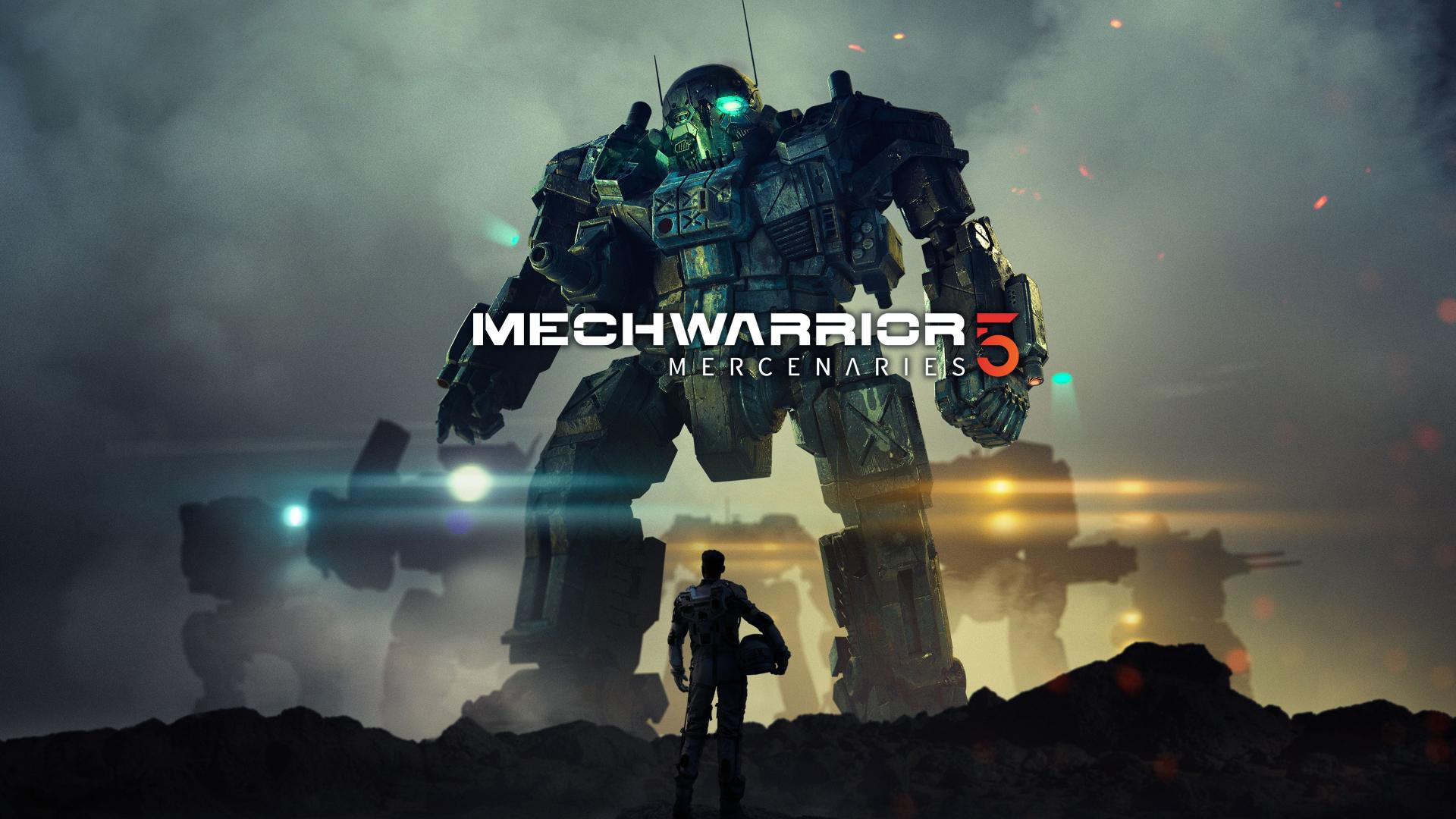 MechWarrior 5: Mercenaries title screen for Playstation 5