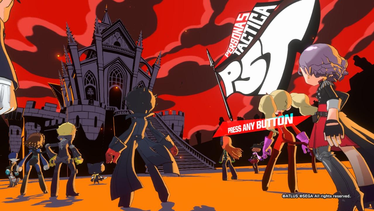 Persona 5 Tactica title screen for Playstation 5