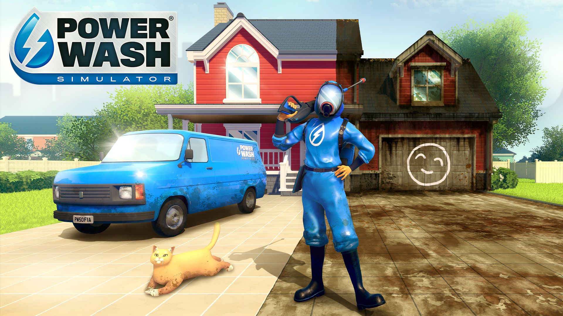 Powerwash Simulator title screen for Playstation 5