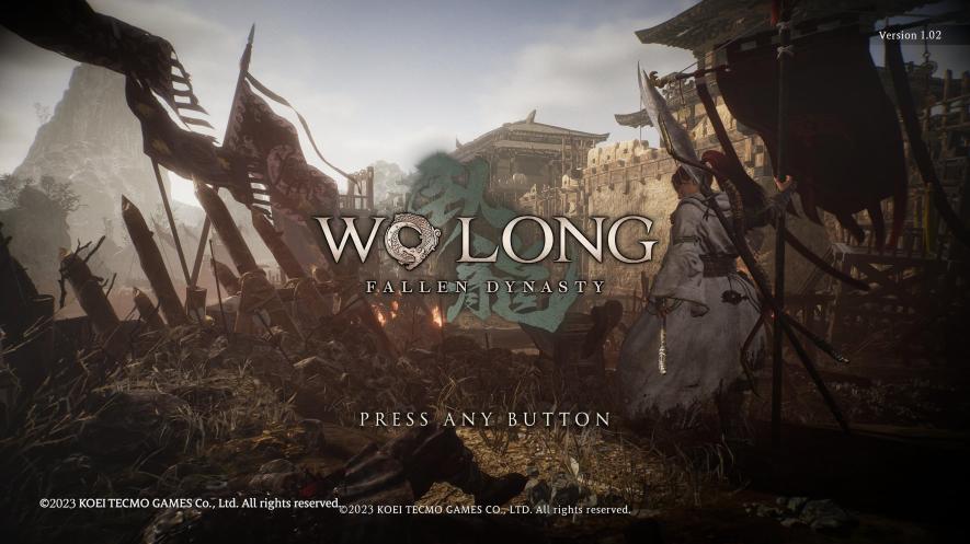 Wo Long : Fallen Dynasty title screen for Playstation 5
