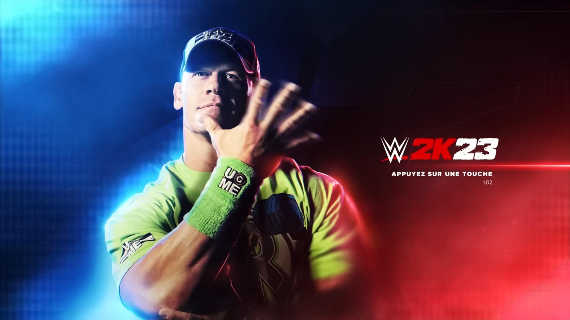 WWE 2K23 title screen for Playstation 5