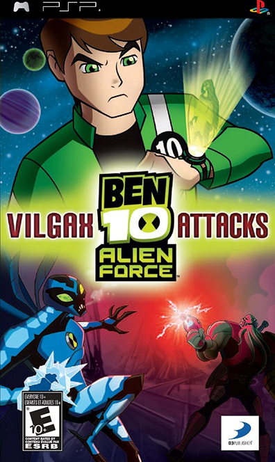 Ben 10 Alien Force: Vilgax Attacks box art for PSP
