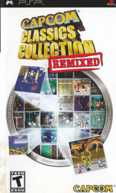Capcom Classics Collection Remixed box art for PSP