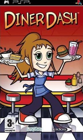 Diner Dash box art for PSP