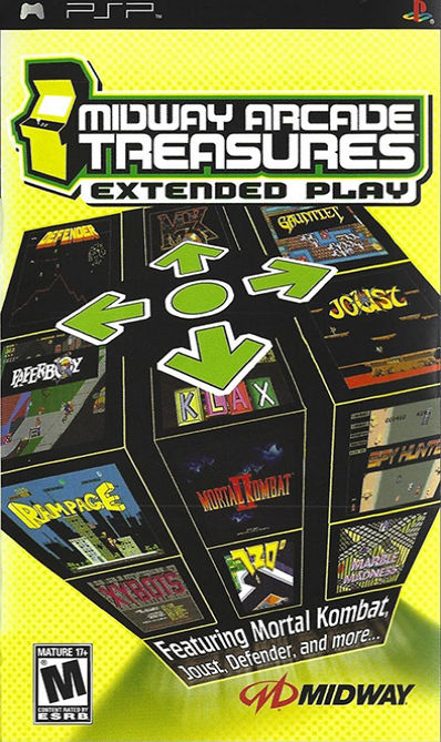 Midway Arcade Treasures: Extended Play box art for PSP