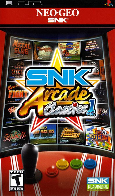 SNK Arcade Classics Volume 1 box art for PSP