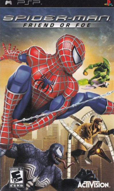 Spiderman Friend or Foe box art for PSP