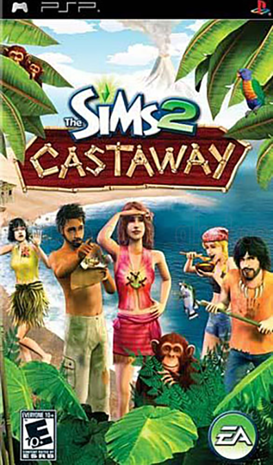 The Sims 2: Castaway box art for PSP