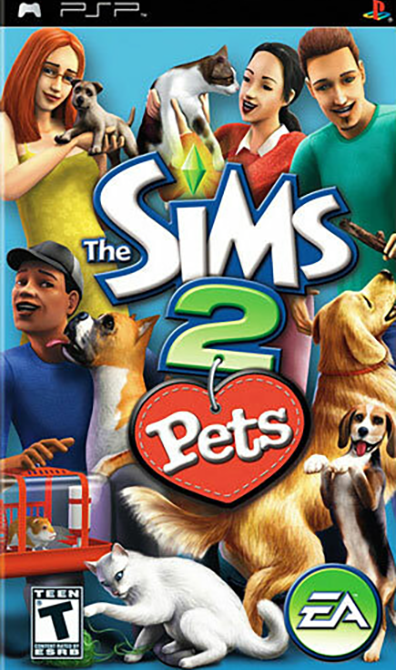 The Sims 2: Pets box art for PSP