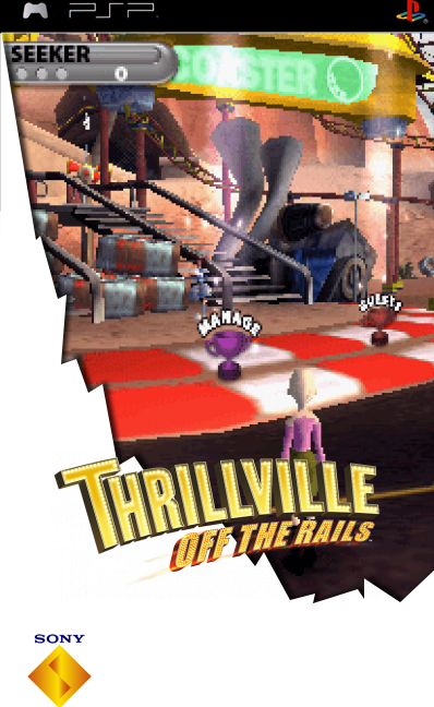 Thrillville Off The Rails box art for PSP