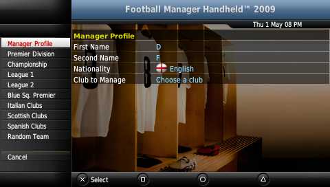 Football Manager Handheld 2009 screenshot 3 for PSP