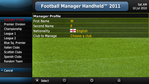 Football Manager Handheld 2011 screenshot 3 for PSP