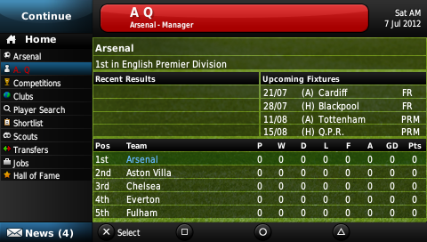 Football Manager Handheld 2013 screenshot 3 for PSP