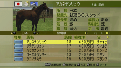 Winning Post 7 2009 screenshot 2 for PSP