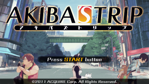 Akiba's Trip title screen for PSP