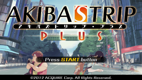 Akiba's Trip Plus title screen for PSP