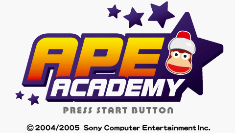 Ape Academy [Platinum] title screen for PSP