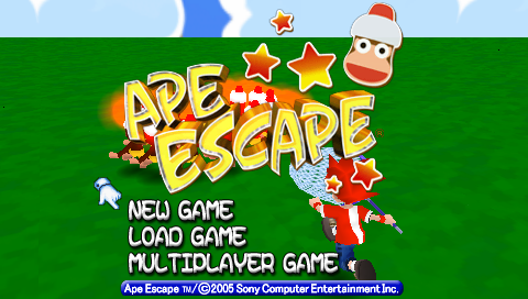 Ape Escape P title screen for PSP