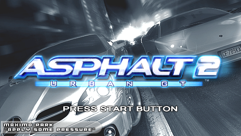 Asphalt 2: Urban GT title screen for PSP