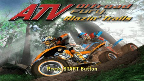 ATV Off-Road Fury Blazin' Trails title screen for PSP