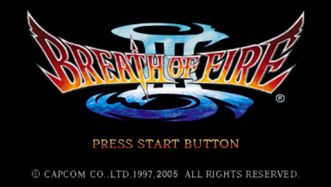 Breath Of Fire III title screen for PSP