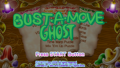 Bust-A-Move Ghost title screen for PSP