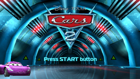 Cars 2 (essentials) title screen for PSP