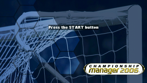 Championship Manager 2006 title screen for PSP