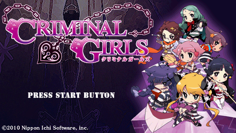 Criminal Girls title screen for PSP