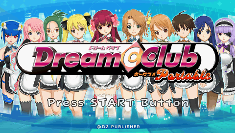 Dream C Club Portable title screen for PSP
