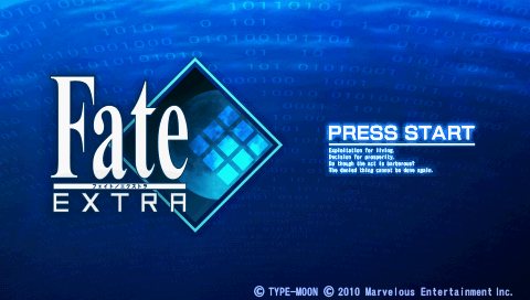 Fate/Extra title screen for PSP