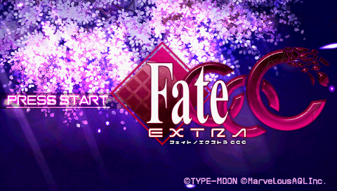 Fate/Extra CCC title screen for PSP